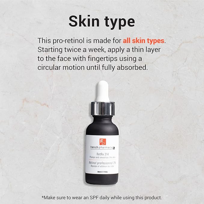 French Pharmacy RetRx 314 Professional Retinol Serum - Skin Renewing Facial Retinol - Anti-Aging Womens Face Serum - Increase Elasticity, Plumpness & Brightness - Pro-Retinol for All Skin Types - 1oz
