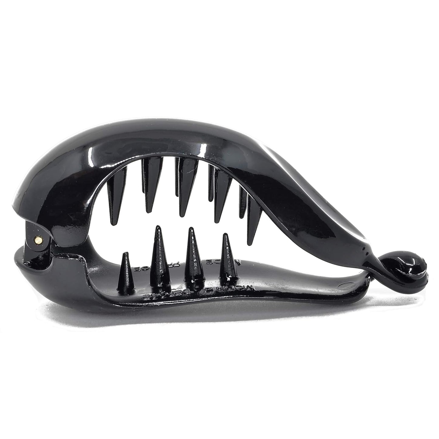 Camila Paris CP2302 2.75 Inch Small Hair Claw Clip for Women Black, Strong Hold Decorative Hair Clips Durable Styling Girls Hair Accessories. Ponytail For Women with Curly Thick Hair. Made in France