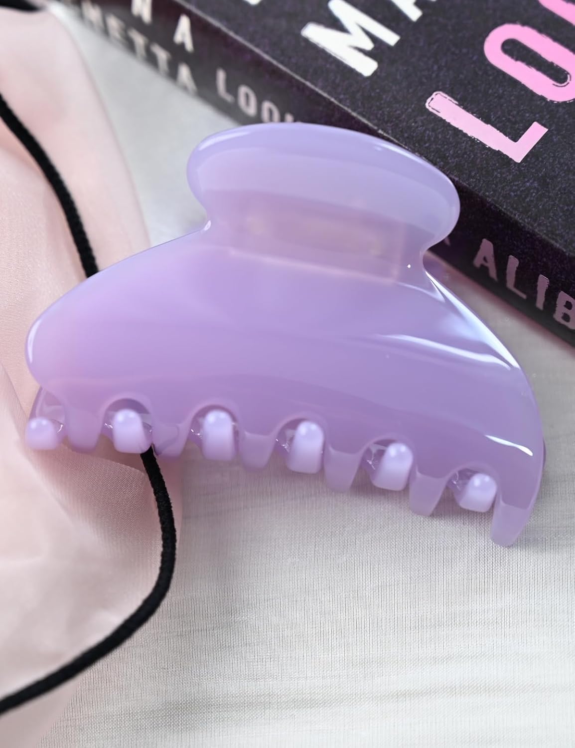 Handmade Celluloid Acetate French Design Barrettes Tortoise Shell Claws Hair Claw Luxury Fashion Accessories Hair Clip for Women (lavender)