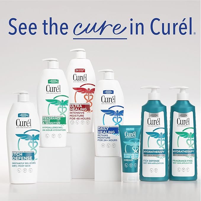 Curel Fragrance Free Lotion, Sensitive Hypoallergenic Lotion for Dry Skin, Dermatologist Recommended, 13 Oz, Pack of 3