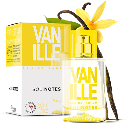Solinotes Vanilla Perfume for Women & Men, 1.7 Fl Oz/ 50 ML Eau De Parfum, Delicate Floral and Soothing Scent with Premium Ingredients - Clean Perfume, Cruelty Free, Vegan, Made in France