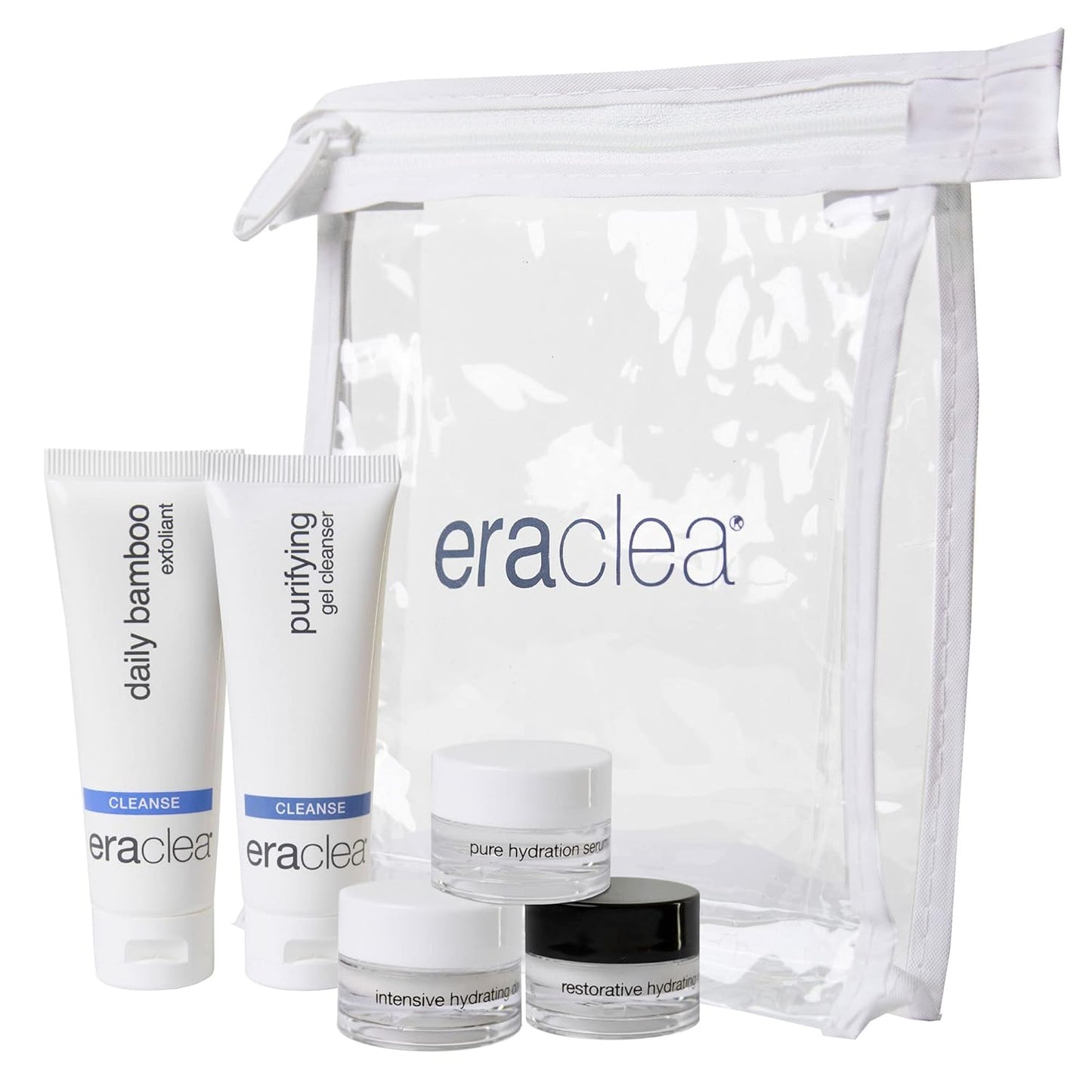 eraclea Skincare Set, Travel Size Face Cleanser, Exfoliant, Soothing Serum, Day Cream, and Night Cream, Skincare Gift Set and Travel Set - 5 Piece Set