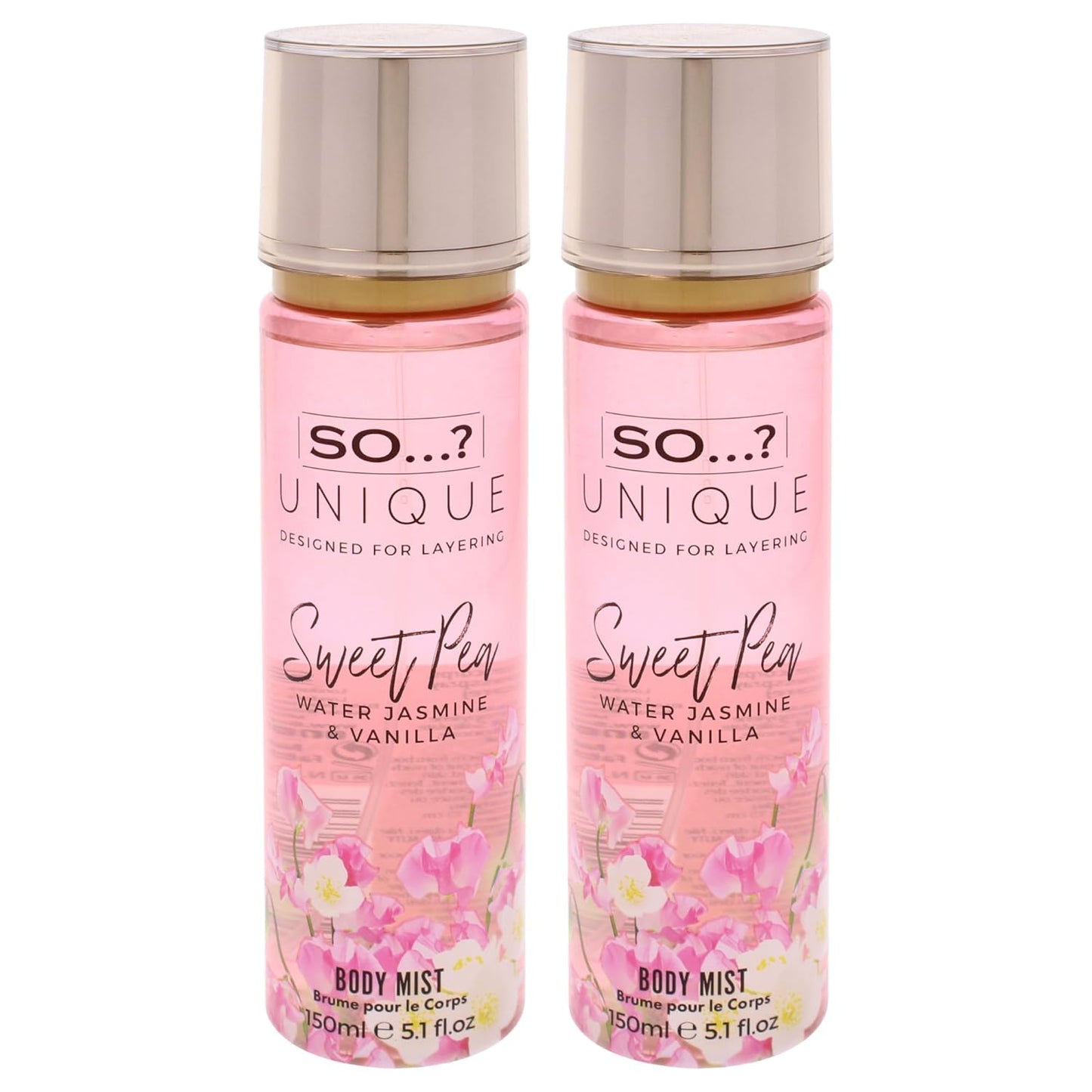 So...? Unique Body Mist - Sweet Pea for Women - 5.1 oz Body Mist - Pack of 2