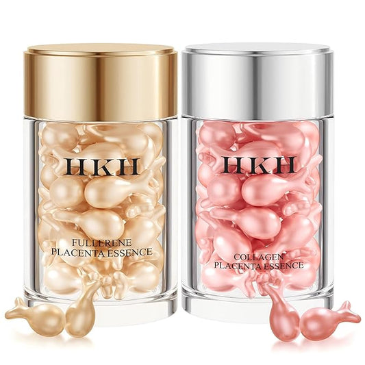 Retinol Collagen Anti-Aging Wrinkle Placenta 48 Capsules Serum,Vitamin C Anti-Wrinkle Aging Placenta Serum 48 Capsules,VC For Morning+VA For Evening