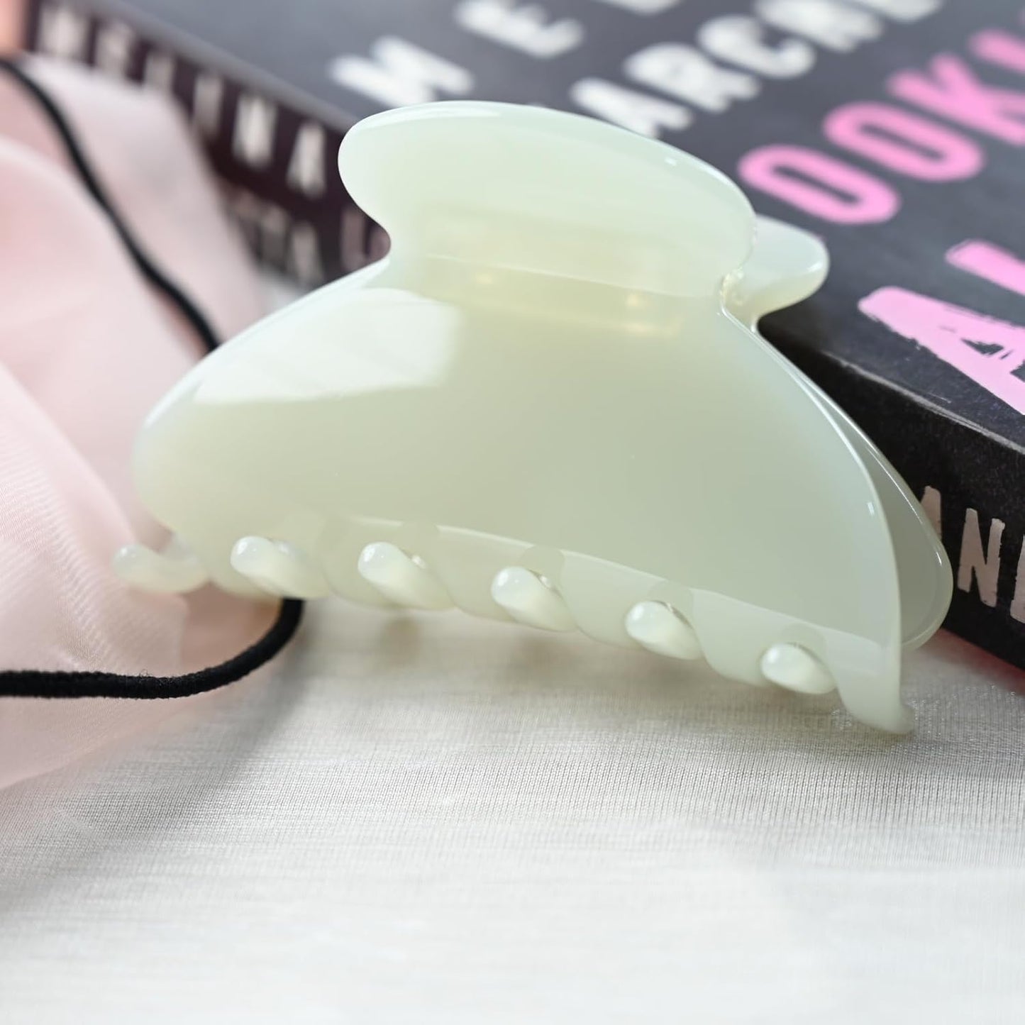 Handmade Celluloid Acetate French Design Barrettes Tortoise Shell Claws Hair Claw Luxury Fashion Accessories Hair Clip for Women (jade green)