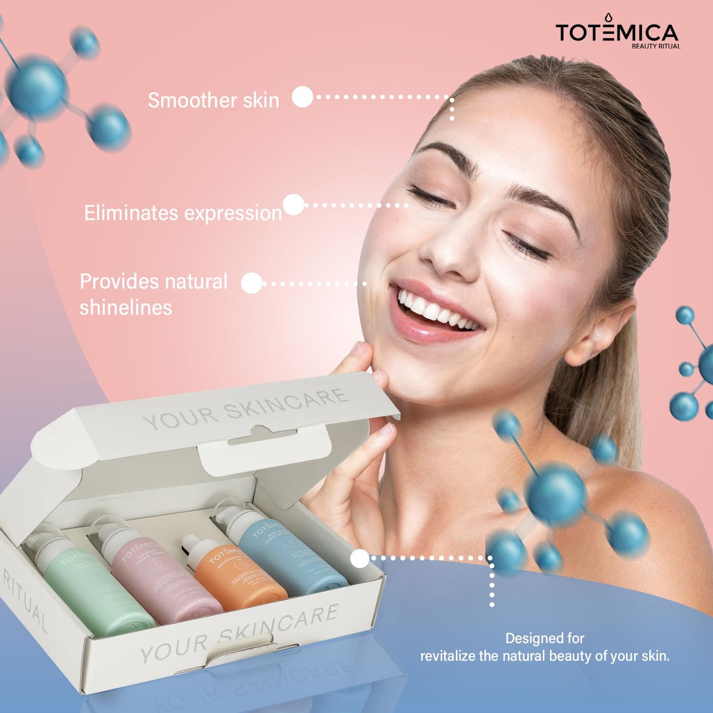 TOTEMICA Skin Care Set, 4-Step Ritual Skin Care Kit - Cleanser, Toner, Serum & Moisturizer for Dry Skin – Vegan, Cruelty-Free, Natural Ingredients for All Skin Types - Skincare with Anti-Aging