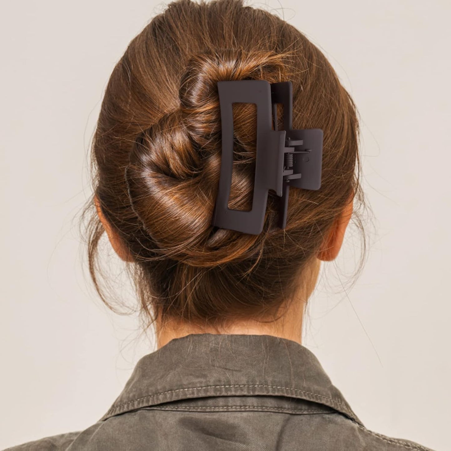 2 Pieces Square Claw Clips 3.5 Inch Matte Non-slip Hair Clamps Medium Hair Claw Clips Fashion Strong Hold Banana Clip Thick Thin Hair Styling Accessories for Women Girls