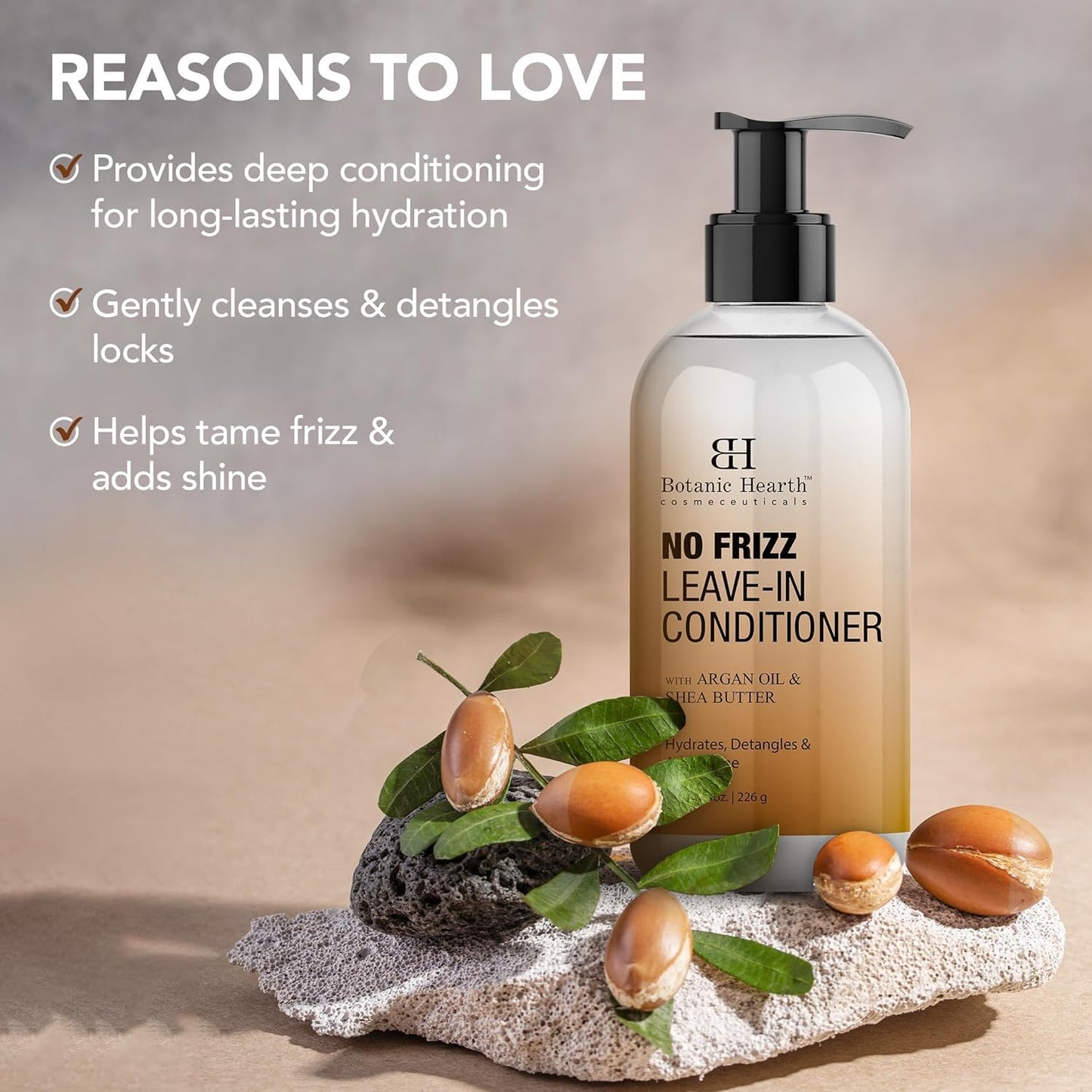 Botanic Hearth Acondicionador para Cabello Rizado, Encrespado, Seco y Dañado | Acondicionador Desenredante Con Manteca de Karité, Aceite de Argán y Alantoína | Suavizar Los Flyaways y Agregar Brillo |