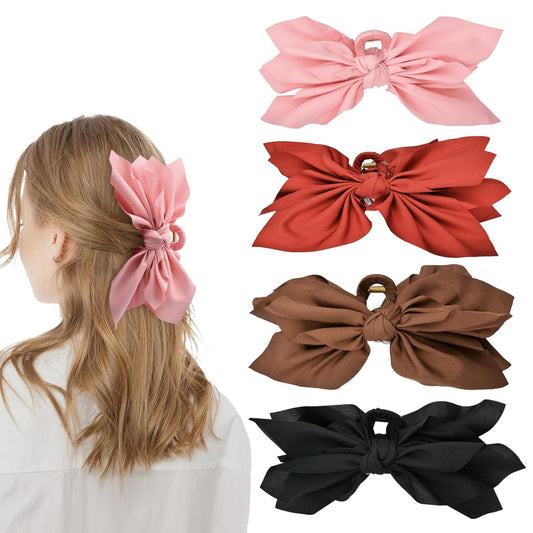 Bow Claw Clips Bow Hair Clips 4PC Big Hair Bows for Women Butterfly Styling Large Hair Clips for Thick Hair for Girls Hair Accessories for Teen