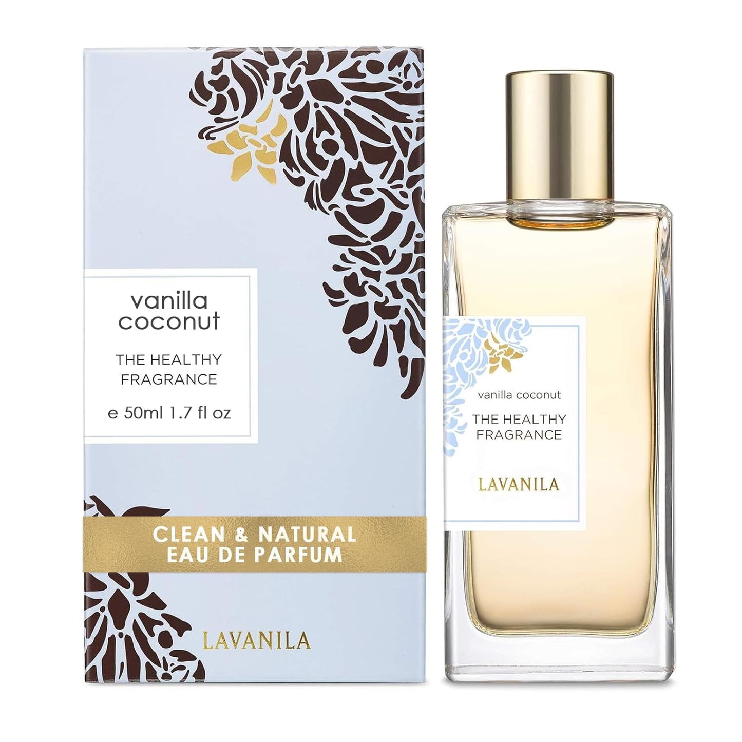 Lavanila Vanilla Coconut Perfume for Women 1.7 Fl Oz - Tropical Coconut, Tahitian Tiare Flower & Warm Vanilla Fragrance, Clean and Natural Eau de Parfum Made In USA