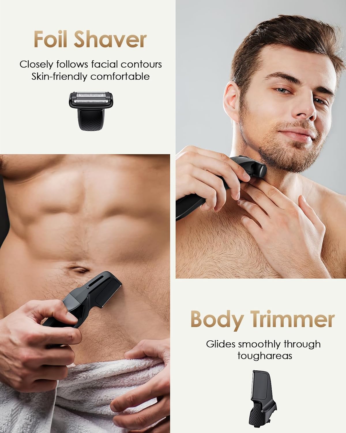 Trimmer Replacement Blade Head for Manscaped 2Pack Replacement Foil Blade & V-Shaped Blade Lawn Mower 4.0, 3.0, 3.0 Plus, 2.0 Ultra Hair Trimmer, Replacement Clipper Blade Head for Body Hair Grooming