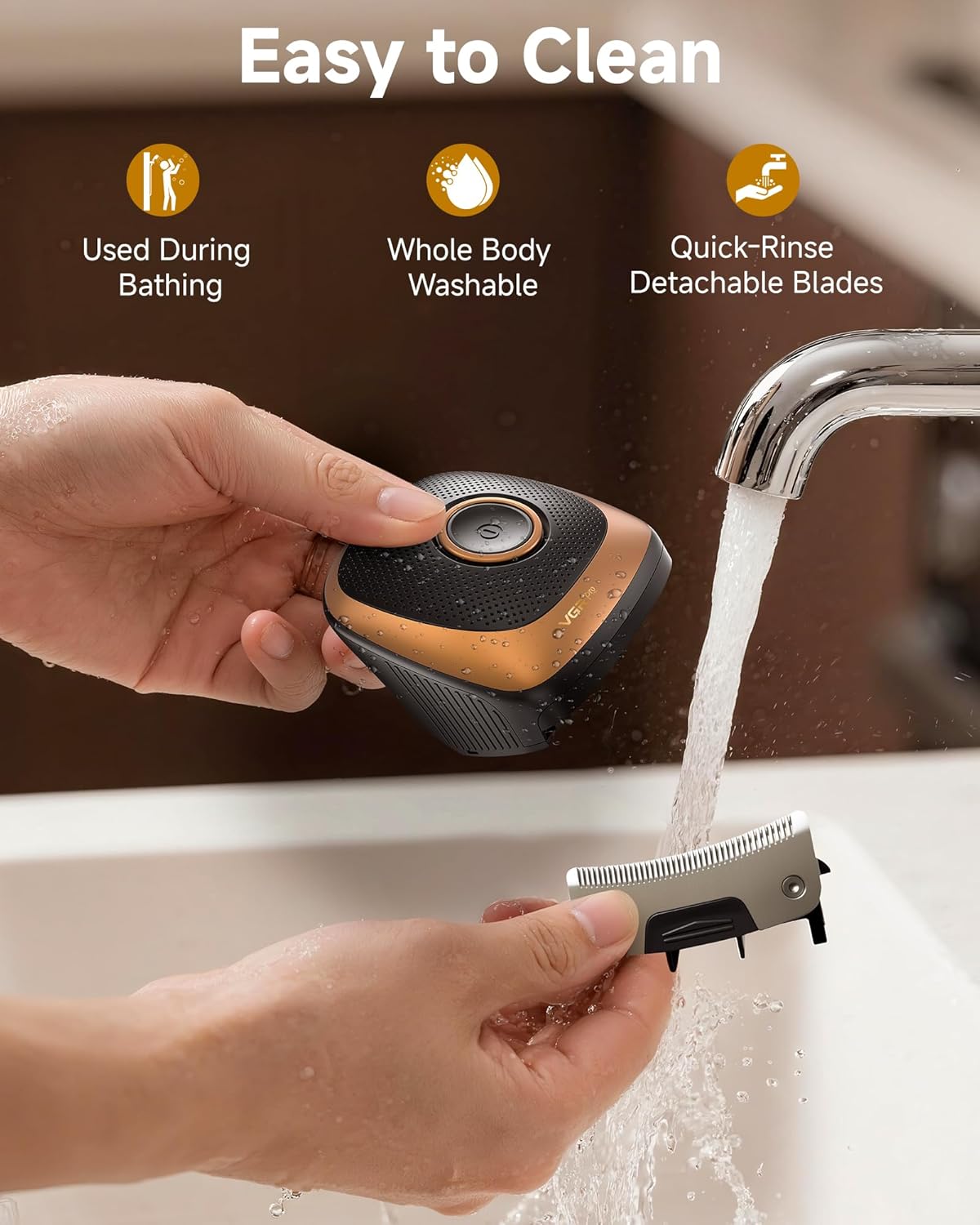 Shortcut Pro Self-Haircut Clippers Kit, Hair Clippers for Men Professional, Waterproof Cordless Hair Cutting Kit with Wide Curved Blade, Electric Razor Trimmer for Home Travel Use