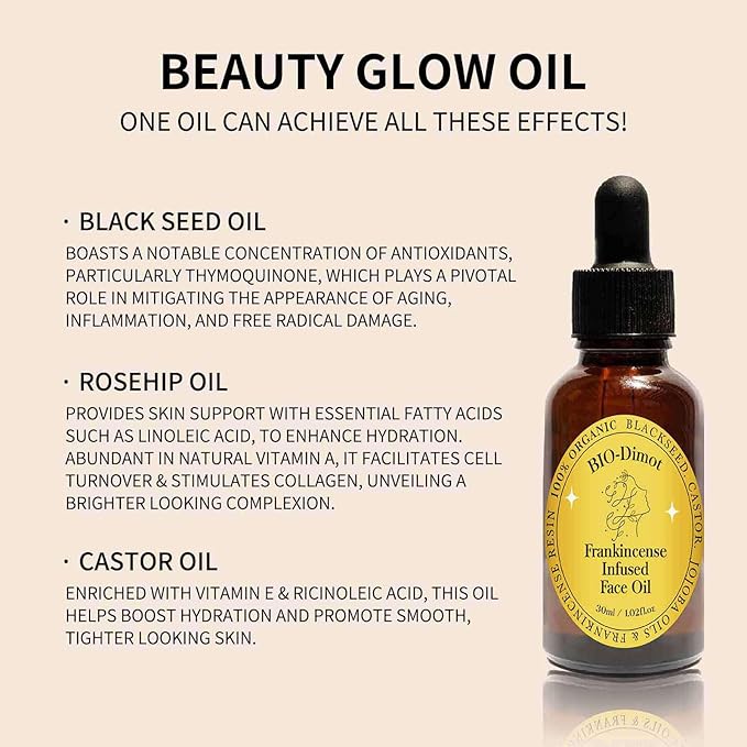 Frankincense Resin Oil, Natural Castor and Jojoba Oils Cold Pressed Serum Face Hydrates Anti-Aging Organic Frankincense Oil. -1Pcs