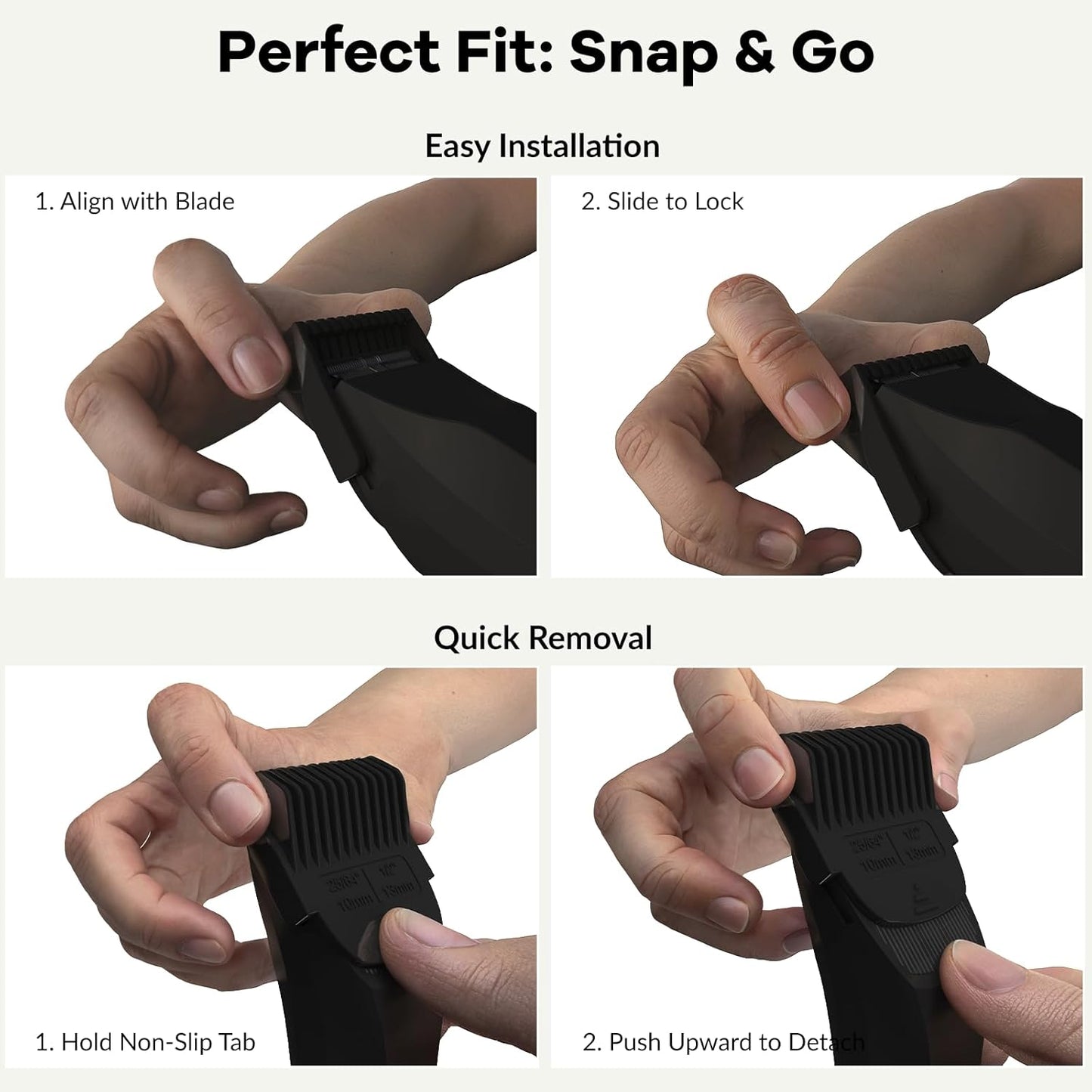 Guards for Manscaped 3.0 - Skin-Safe Trimmer Attachments, Precision Fit Cutting Guides Comb Replacement (4-Pack)