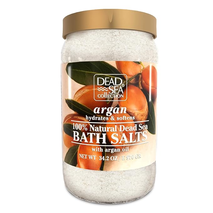 Bundle-Dead Sea Collection Bath Salts Enriched - Argan and Eucalyptus - Natural Salt for Bath - Large 34.2 OZ. - Nourishing Essential Body Care for Soothing and Relaxing Your Skin and Muscle