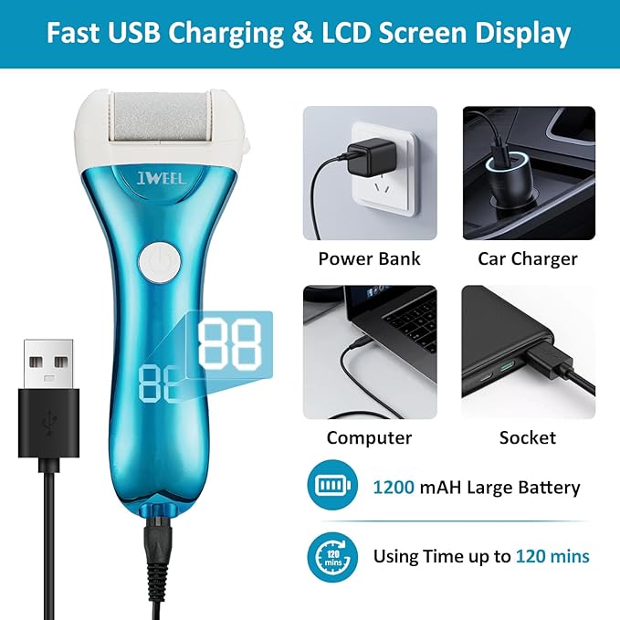 Electric Foot Callus Remover, Rechargeable Electronic Foot File Pedicure Kits, Electric Callus Remover for Feet, Foot Scrubber Dead Skin Remover, Professional Foot Care for Dead Skin Ideal Gift