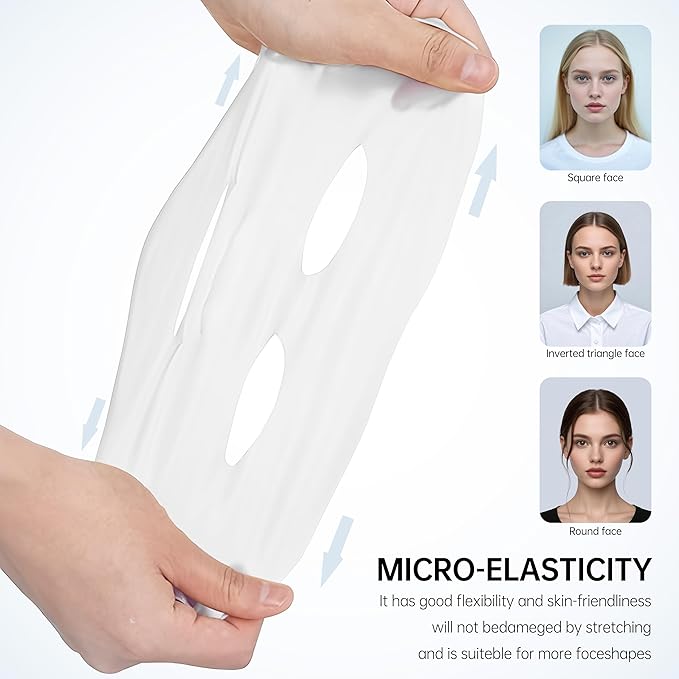 4 Pack Silicone Face Mask Holder for Sheet Masks,Moisturizing Facial Mask Cover,Prevent Evaporation,Beauty Face Tool,Travel Pouch,Reusable Anti-Wrinkle Silicone Face Mask