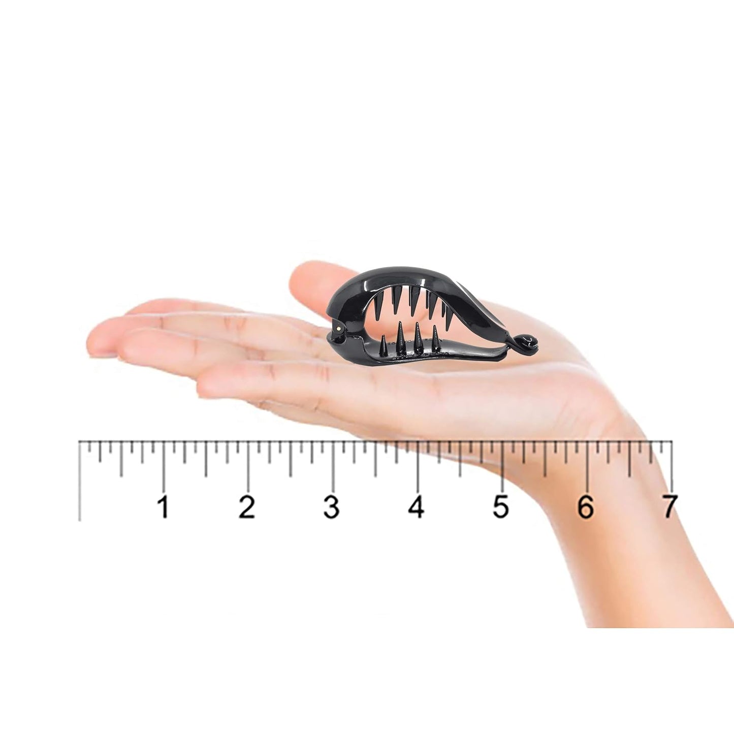 Camila Paris CP2302 2.75 Inch Small Hair Claw Clip for Women Black, Strong Hold Decorative Hair Clips Durable Styling Girls Hair Accessories. Ponytail For Women with Curly Thick Hair. Made in France