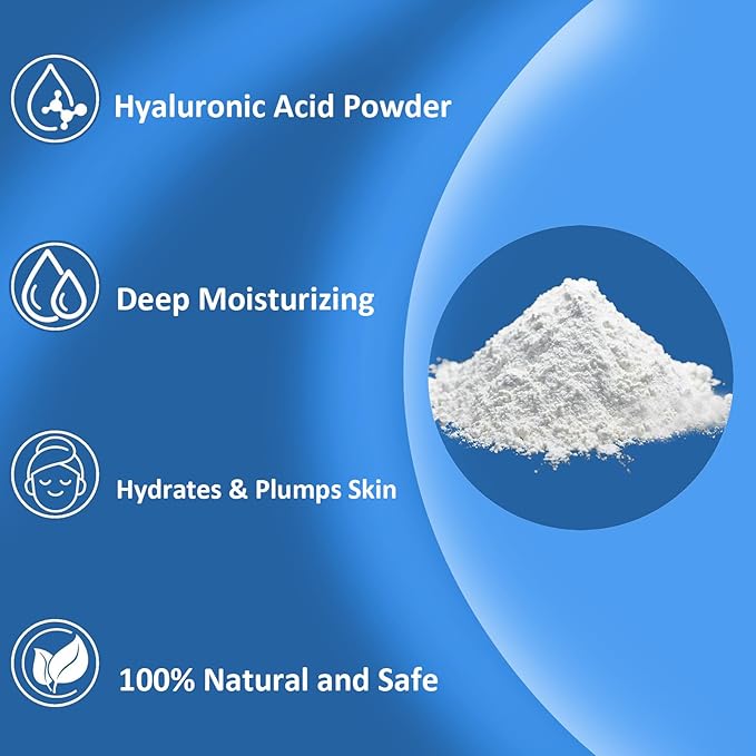 Hyaluronic Acid Powder – Ultra-Low Molecular Weight for Deep Skin Hydration | DIY Serums, Creams & Skincare