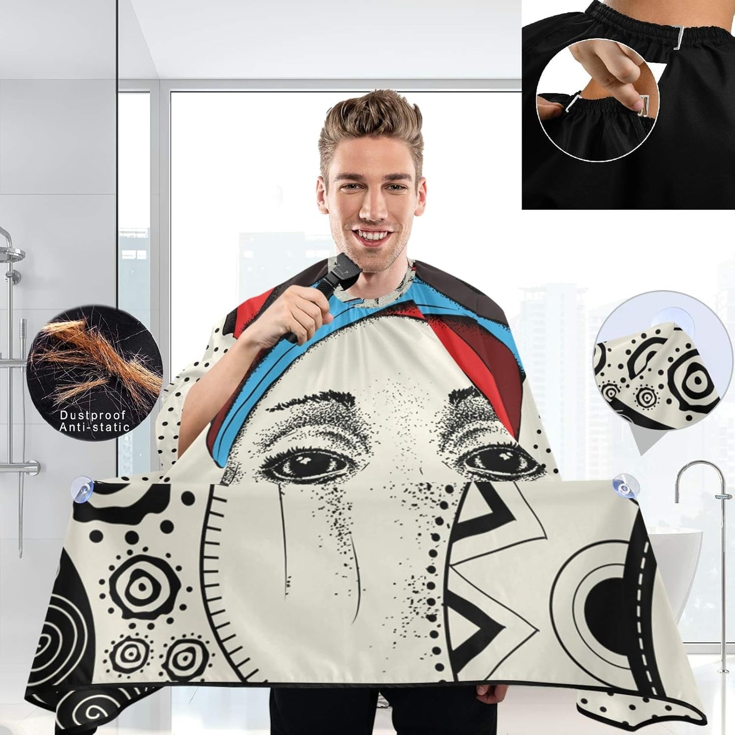 Barber Capes Polyester Hair Cutting Salon Cape with Snaps Beard Bib Hairdresser Gown Stylist Cape For Men Women