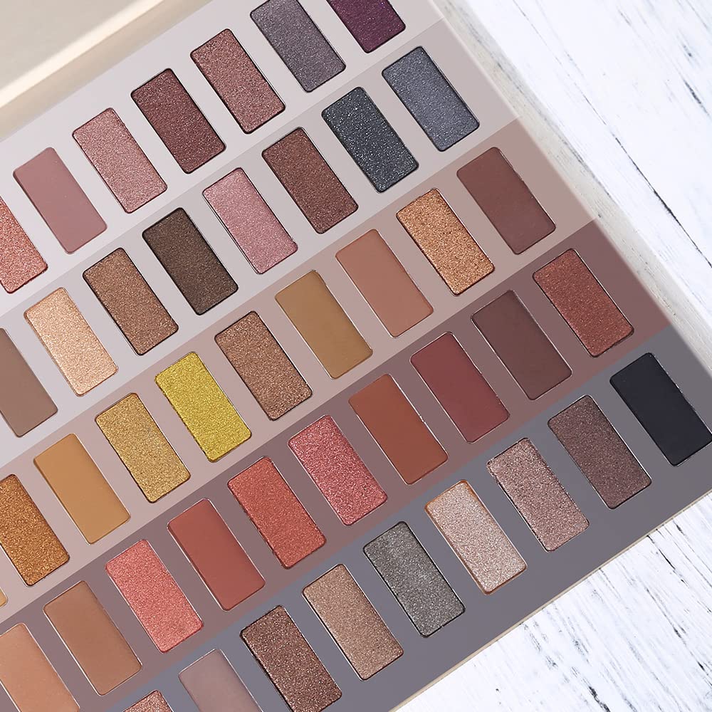UCANBE 60 Colors Neutral Eyeshadow Palette, Warm Nudes Makeup Pallet, Natural Matte Glitter Shimmer Smokey Eye Shadows Halloween Cosmetic Gift Kit