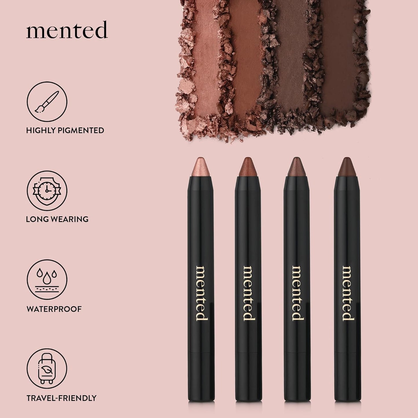 Mented Cosmetics Color Intense Eye Shadow Sticks, Cream Eyeshadow Stick Crayon, Easy-to-Apply Eyeshadow Pencils, Waterproof + Crease Proof Eye shadow Make Up, 0.05oz, Deja Brew