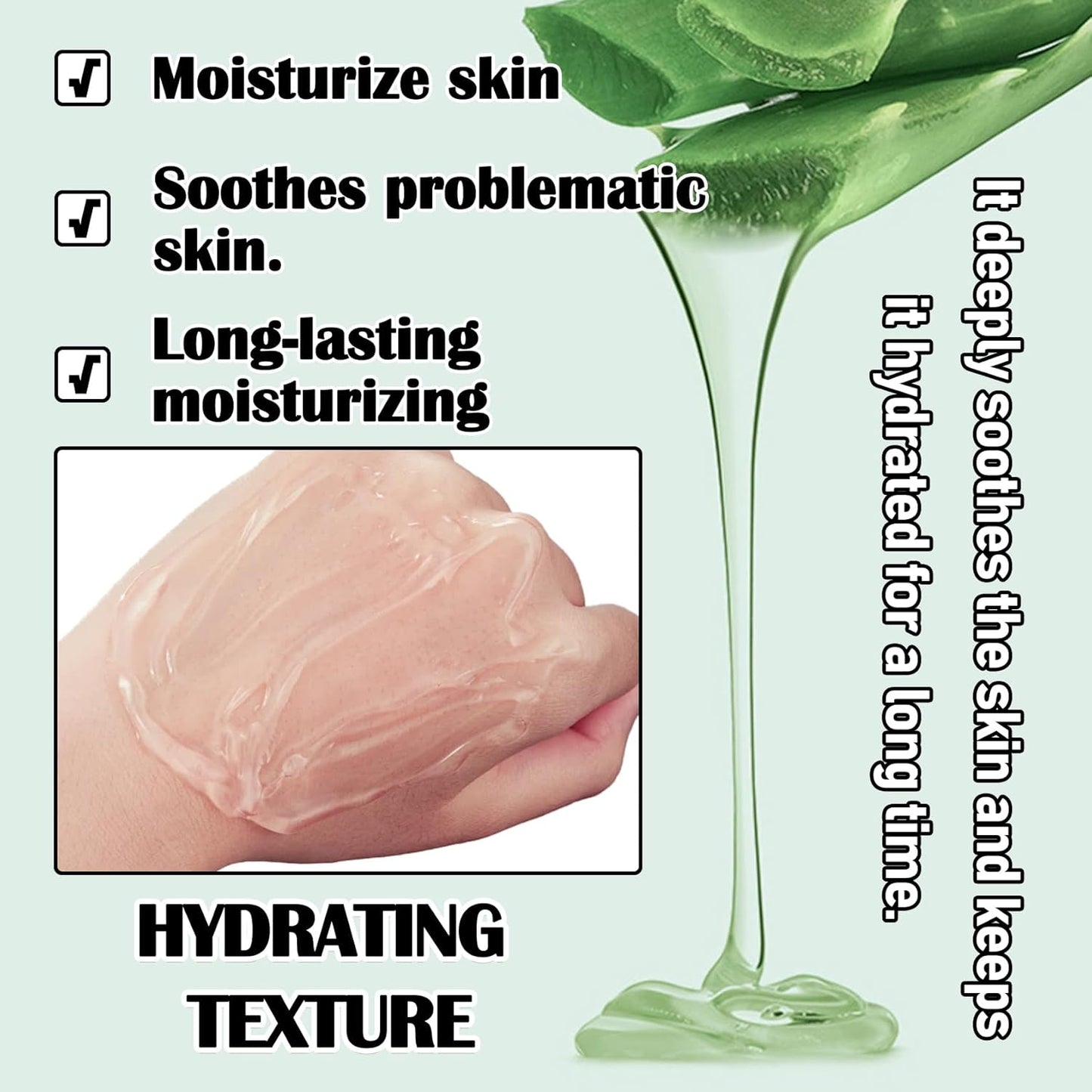 8Pcs Organic Aloe Vera Gel for After Sun Skin Care,Natural Moisturizing Aloe Vera Gel for Face & Body,Easy to Portable Face Moisturizer,Travel Size Pure Vera Aloe Gel for all Skin Types K