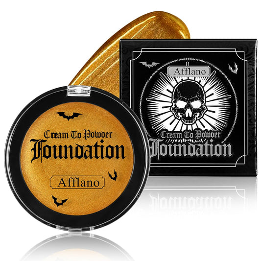 Gold Face Body Paint, Highly Pigmented Cream to Powder Metallic Gold Face Painting for Kids & Adults, Pro Non Toxic Shimmer Fine Powder & Highlighter Makeup for Halloween Cosplay, Art, Theater, Stage