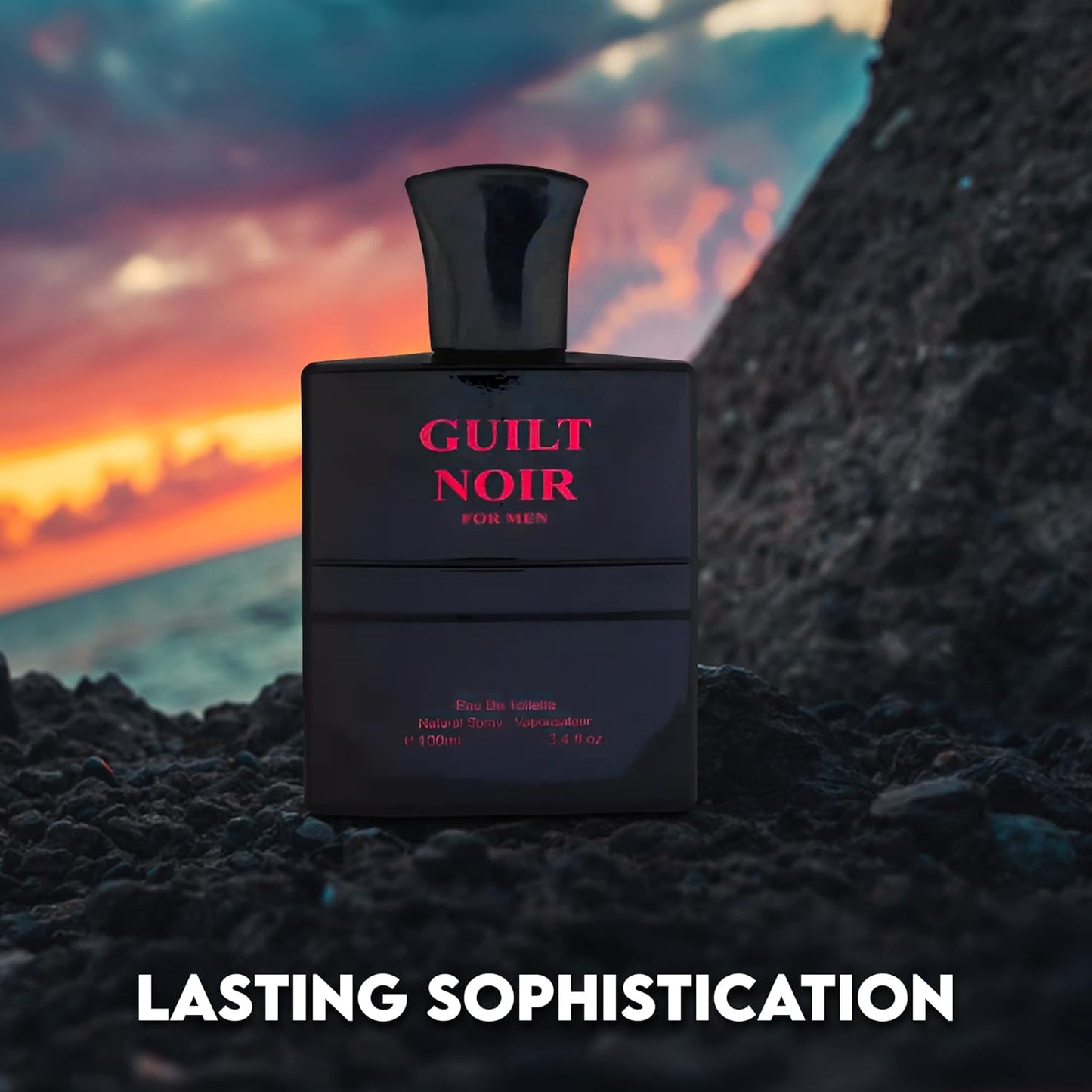 Guilt Noir Men Cologne Fresh Scent Eau De Toilette Spray, Fragrance For Men Long-Lasting Cologne Choice For Daily Wear Elegant 100ml Bottle