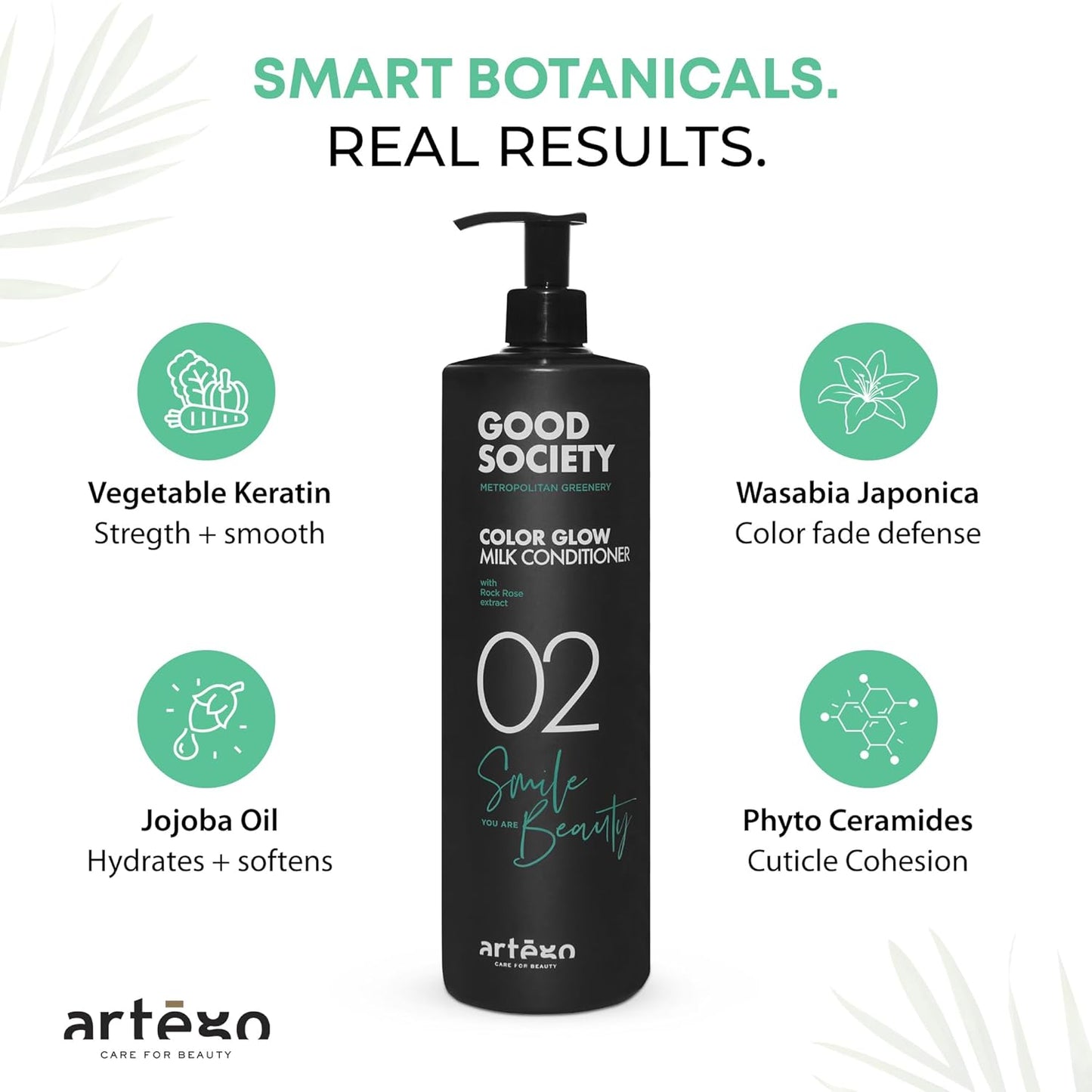 Artègo Good Society Color Glow Milk Conditioner (33.8 fl oz) – Lightweight Detangling Conditioner for Color-Treated Hair