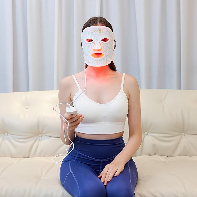 K11 LED Red Light Therapy Face Mask | 7-Color Rejuvenating Facial Skin Care Set | Portable Anti-Aging Mask for Home & Travel Use