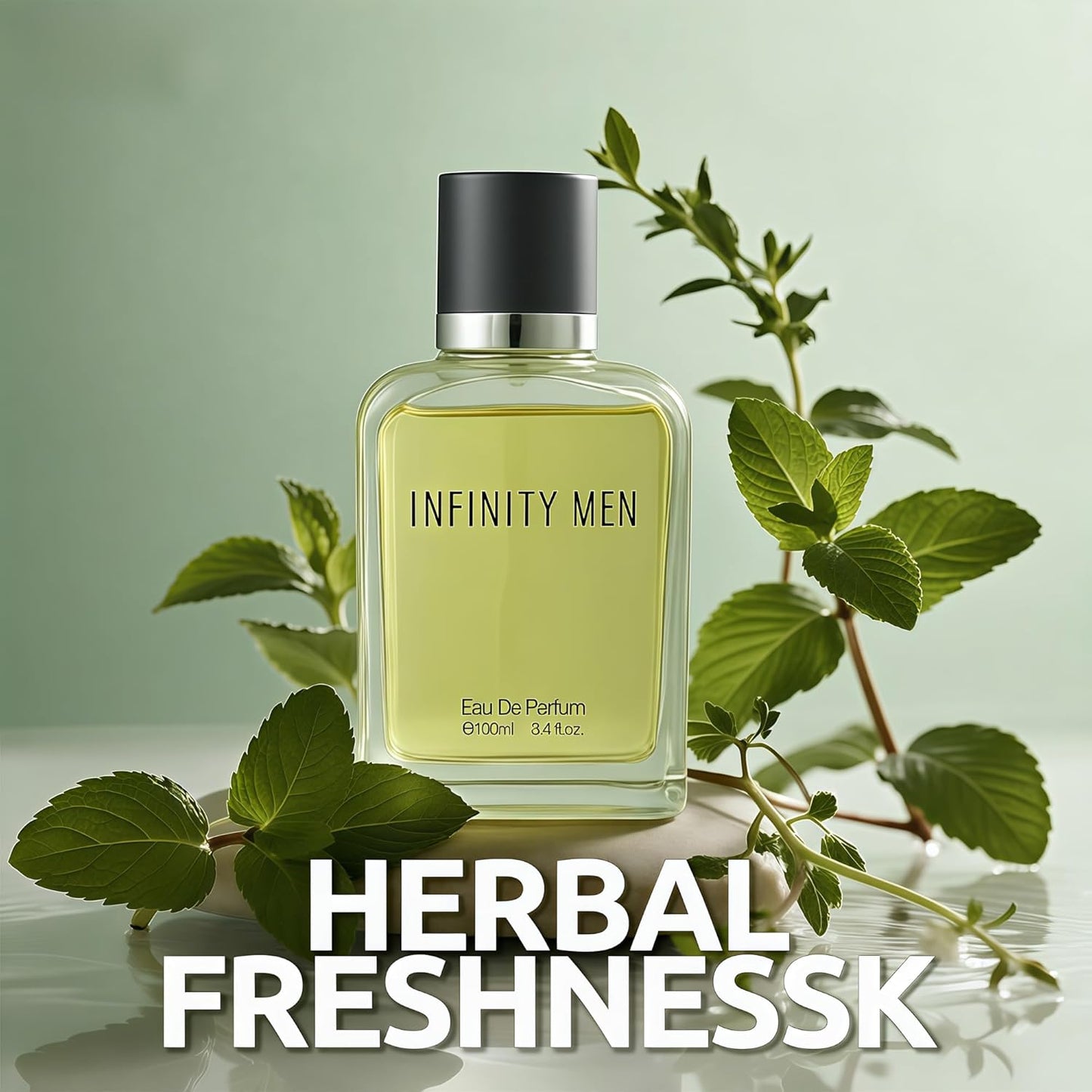 Infinity Men's Cologne 3.4FL OZ Eau De Toilette With Notes of Mandarin, Sage, Cedarwood & Amber – Long Lasting Fragrance for All Day Used