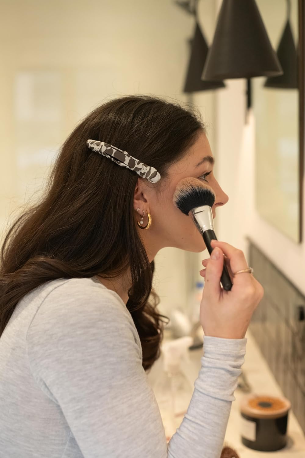 FRAMAR Cow Print Alligator Clips For Hair Styling – Professional Alligator Hair Clips For Women, Western Hair Clip For Women, Cow Print Hair Clips For Styling, Cow Print Stuff – Matte – 4 Pc