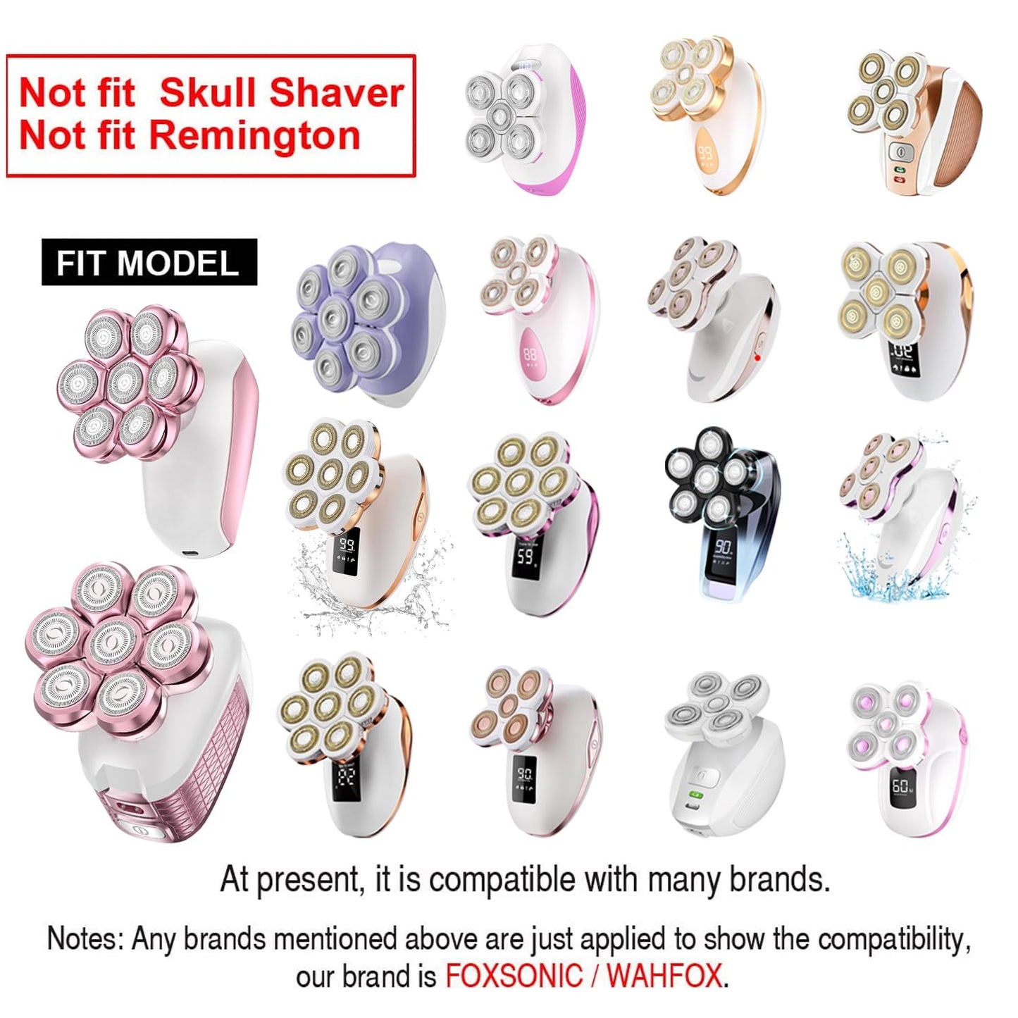 Universal Magnetic 7 Blades Head Shaver Replacement Blades Compatible with Wyklaus SHPAVVER Head Shaver and Other Brands Head Shaver