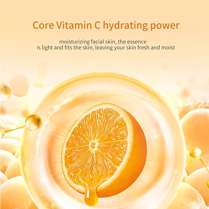 BLUE LOVE 10-Pack Vitamin C Facial Masks for Women Man – Deeply Hydrating & Firming Sheet Masks for Daily Skin Care, Enriched with Essential Vitamins for Radiant Skin