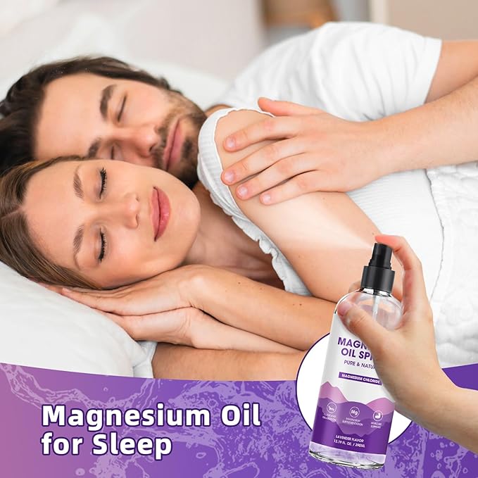 Magnesium Oil Spray - Pure & Natural Magnesium chloride Oil - Topical Magnesium Spray for Feet and Sleep, Soothing Muscles, Mood Support - High Absorption - Lavender Flavor 390ml(13.19 Oz)