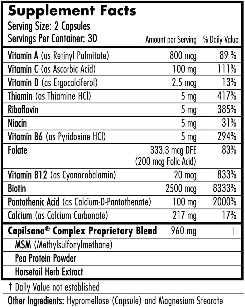 Hairfinity Hair Vitamins - Scientifically Formulated with Biotin, Amino Acids, and a Vitamin Supplement That Helps Support Hair Growth - Vegan - 120 Veggie Capsules (2 Month Supply)