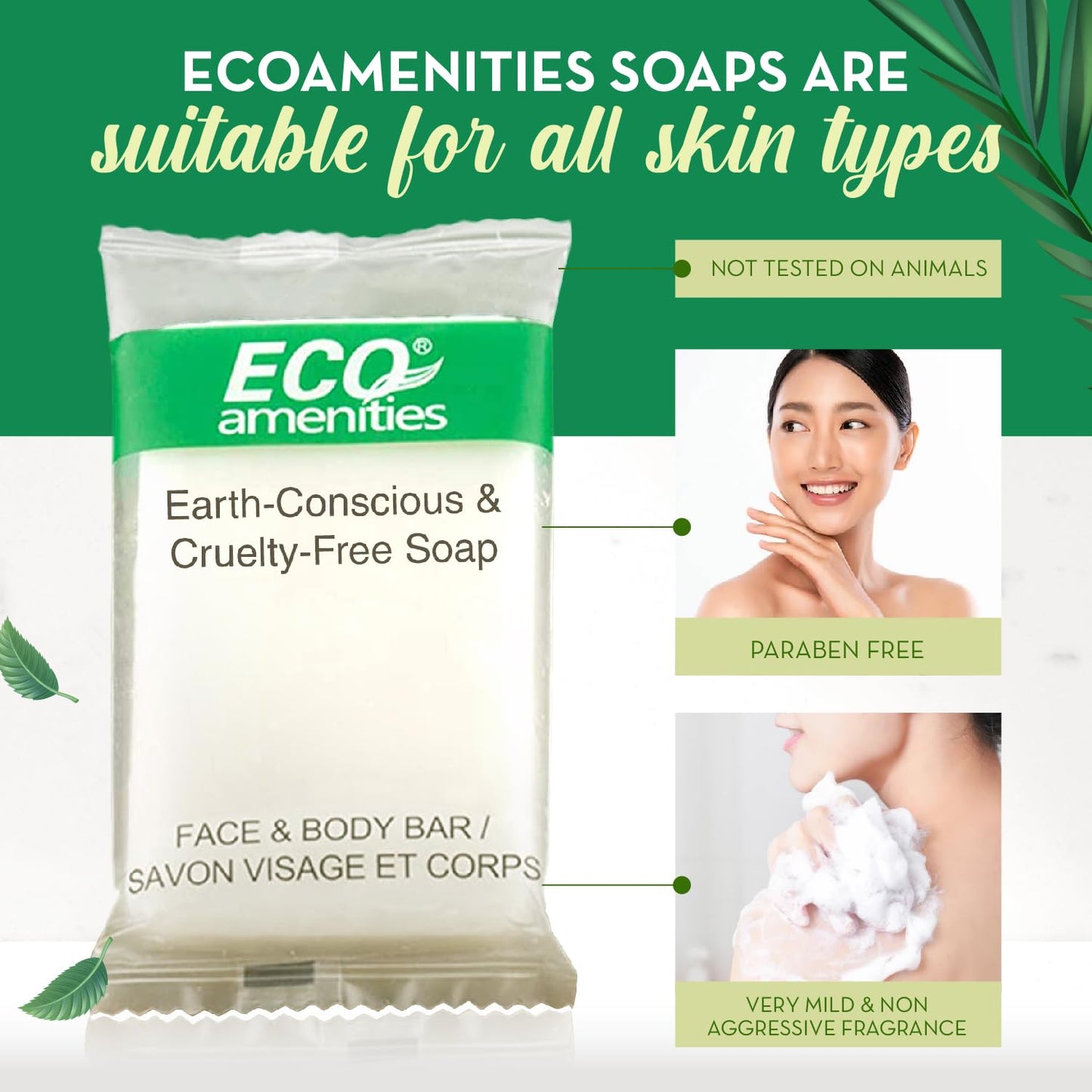 ECO amenities Travel Soap Bar - 0.5 oz, 200-Count, Green Tea Scent - Travel Essentials & Mini Soap Bars - Individually Wrapped - Hotel Toiletry Kit