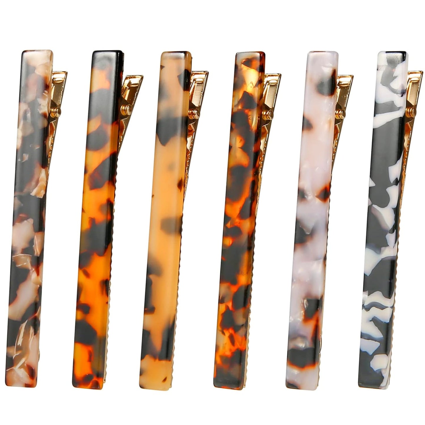 Cobahom Tortoise Shell Leopard Duckbill Acrylic Hair Clips and Barrettes for Women Girls, Thick or Thin Hair, Halloween