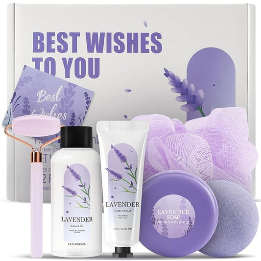 Gift Set for Women,Lavender Relaxing Bath and Body Gift Baskets Self Care Gift Ideas Birthday Gifts, Valentine's Day, Mothers Day, Christmas Gifts