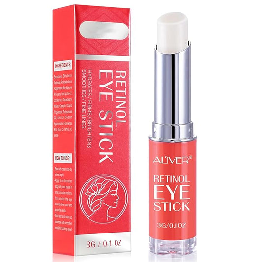 Retinol Eye Stick, Retinol Eye Cream, Under Eye Brightener Stick for Dark Circles, Eye Cream Anti Aging, Eyes Treatment Products for Fine Lines, Bags, Wrinkles, Puffiness 0.1oz(3g)