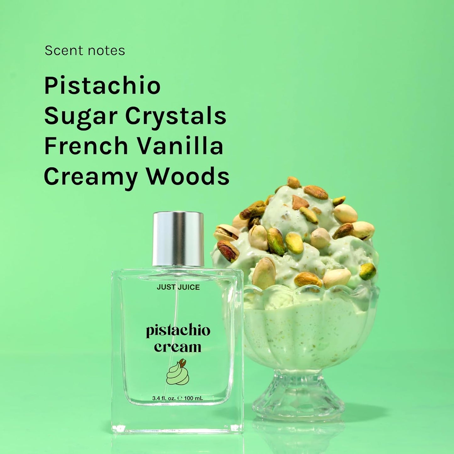 Just Juice Pistachio Cream - Mini Travel Size Perfume for Women and Men - Notes of Pistachio, French Vanilla, and Creamy Woods - 0.3 oz