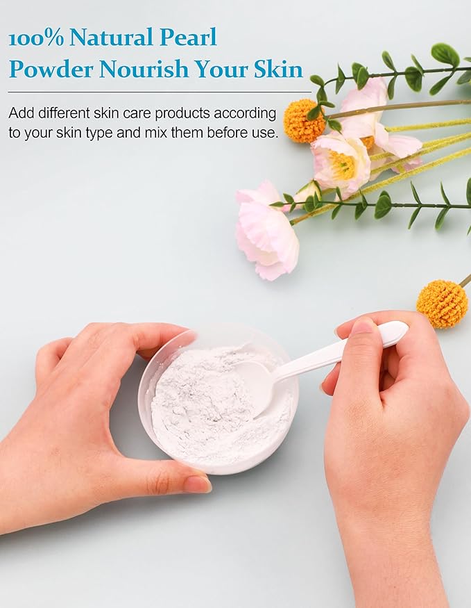 2PCS Freshwater Pearl Powder Organic, 100% Natural Pearl Powder, DIY Skincare —DIY Antioxidant, Deep Cleansing, Pore-Shrinking, Anti-Aging Mask