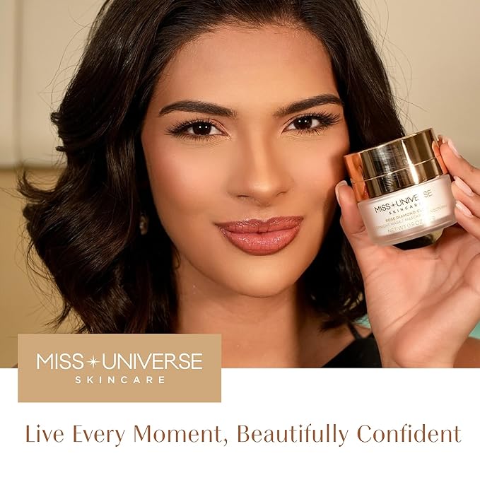 Rose Diamond Glow Mask .5 oz, Vitamin C Face Skin Care Accessory, Face Mask Skincare Product for Women and Men, Anti-Aging Overnight Face Mask, Clarifying and Brightening Facial Skin Care Product