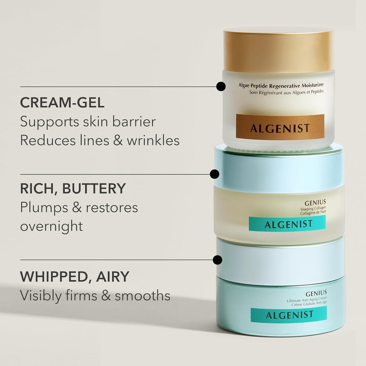 Algenist GENIUS Ultimate Anti-Aging Face Cream - Restoring Collagen Cream to Smooth, Brighten + Help Improve Skin's Radiance - Formulated with Patented Alguronic Acid and Microalgae Oil (1 oz)