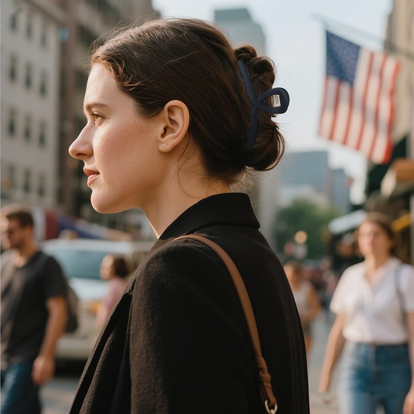 5 Inch Hair Claw Clips Extra Large No Slip Big Matte Jaw Clip for Long Curly Thick Hair Women, 4 Pack Black