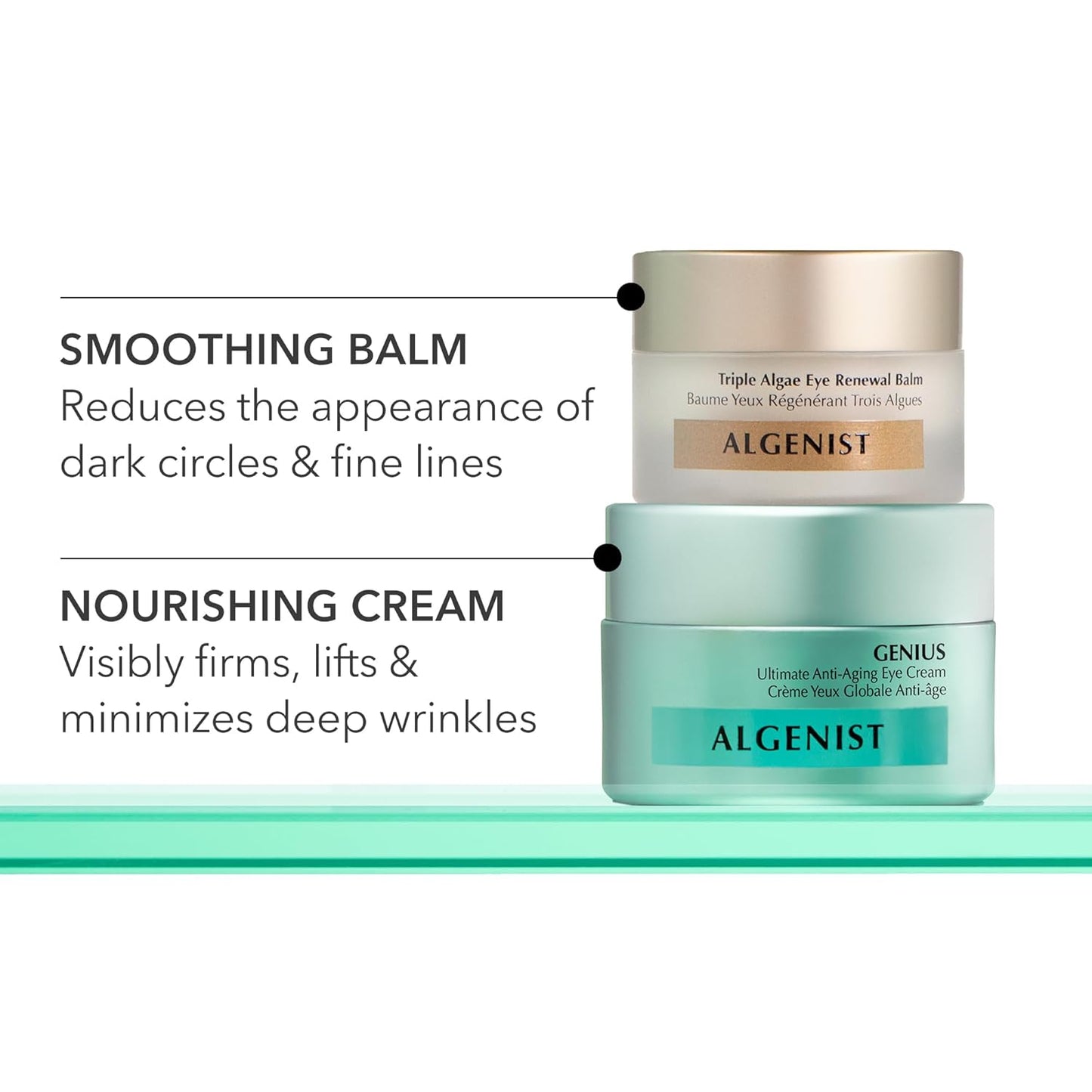 Algenist GENIUS Ultimate Anti-Aging Eye Cream - Firming Under Eye Cream with Collagen + Microalgae Oil - Helps to Visibly Plump, Smooth and Restore Radiance To Delicate Eye Area (0.5 oz)