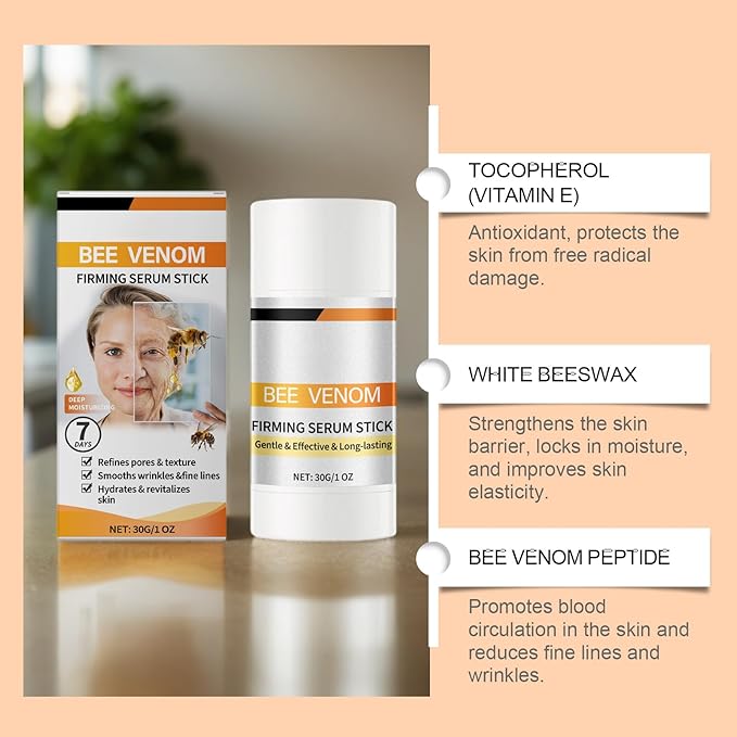 Bee Venom Firming Serum Stick - Advanced Anti-Wrinkle Lifting Cream,Deep Hydration,Restores Skin Elasticity,Suitable for All Skin Types (2)