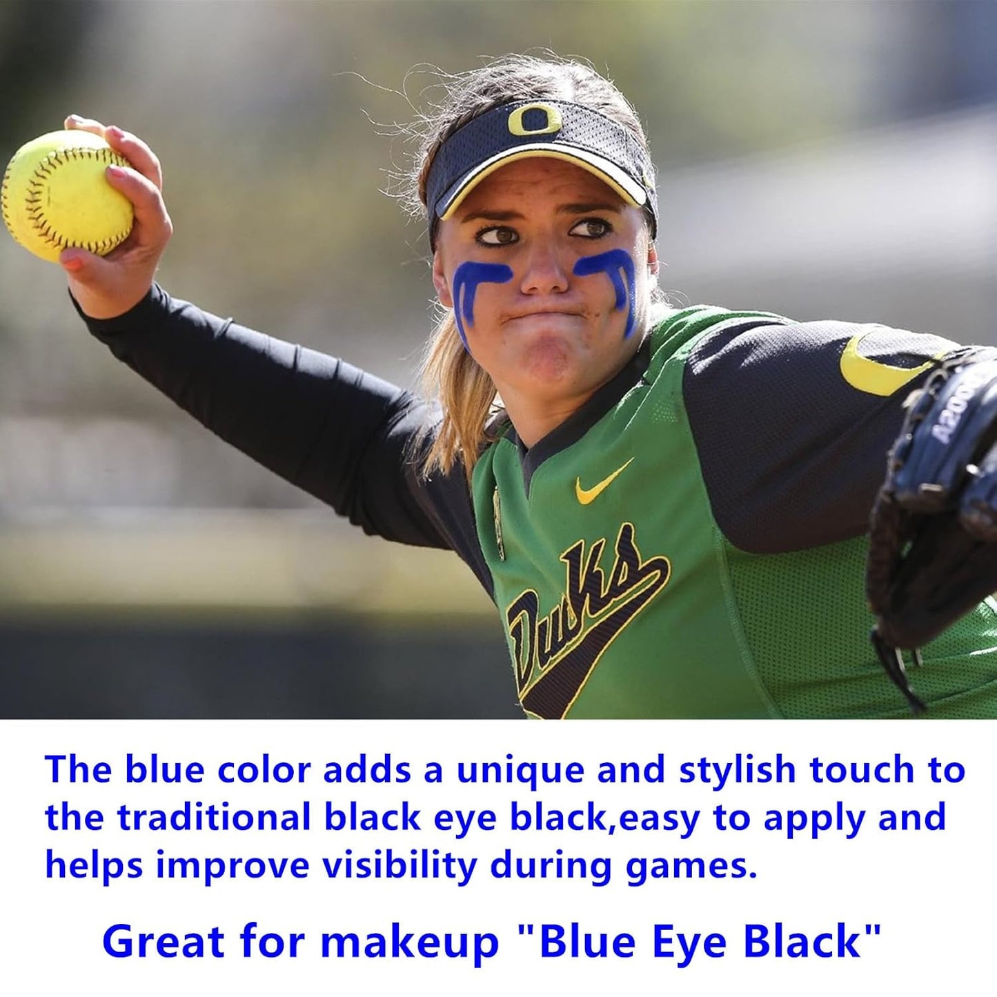 Go Ho Royal Blue Cream-Blendable Face Body Paint Stick,Easy to Color Blue Eye Black,Eyeblack Face Paint Baseball/Football Accessories,Safe Facepaint&Lip Smacking for Halloween Makeup