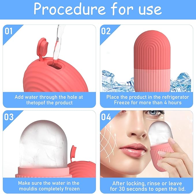 3pcs Ice Cube Roller for Face,Eye,Silicone,Reusable Facial Massager Ice Mold,Brighten Skin Enhancing Natural Glow,De-Puff Eye Bags,Reduce Migraine Pain (Purple)